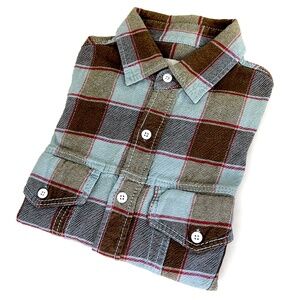 Blue & Brown Checked Vintage Barn Shirt from Japan